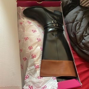 New in box. SO knee boots wide calf